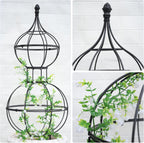 48.8"x17" Metal Obelisk Trellis for Climbing Plants | Unique Outdoor Support for Rose Bushes and Tall Vines | Durable & Weather-Resistant Garden Decor