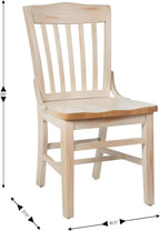 Flash Furniture Hercules School House Back Metal Restaurant Chair - Antique White Wood Seat - Black Frame