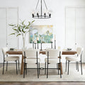 White Dining Chairs Set of 4, Modern Mid Century Kitchen Chairs with Upholstered Seat, Round Dining Room Chair with Metal Frame