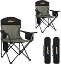 Padded Camping Chair with Sturdy Armrests, Heavy Duty Folding Chair for Adults Supports 350lbs, Portable Outdoor Chair with Reinforced Carry Bag for Camping, Fishing, Lawn & Sports