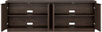 Henn&Hart 70" TV Stand for TVs up to 78", Rich Brown | Elegant ribbed doors, adjustable shelves, and cable cut-outs create stylish, clutter-free storage for any room