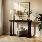 Plank+Beam Classic Console Table, with Shelf, 36 Inch, Walnut