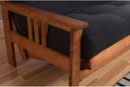 HomeStock Futon Frame Set with Mattress - Converts to Bed - Hardwood Sofa for Living Rooms Linen Charcoal/Barbados