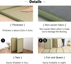 EMOOR Japanese Tatami Mat Twin Natural Rush Grass (Undyed), Foldable Igusa Mattress Floor Sleeping Japanese Futon Mattress Meditation Yoga Zen