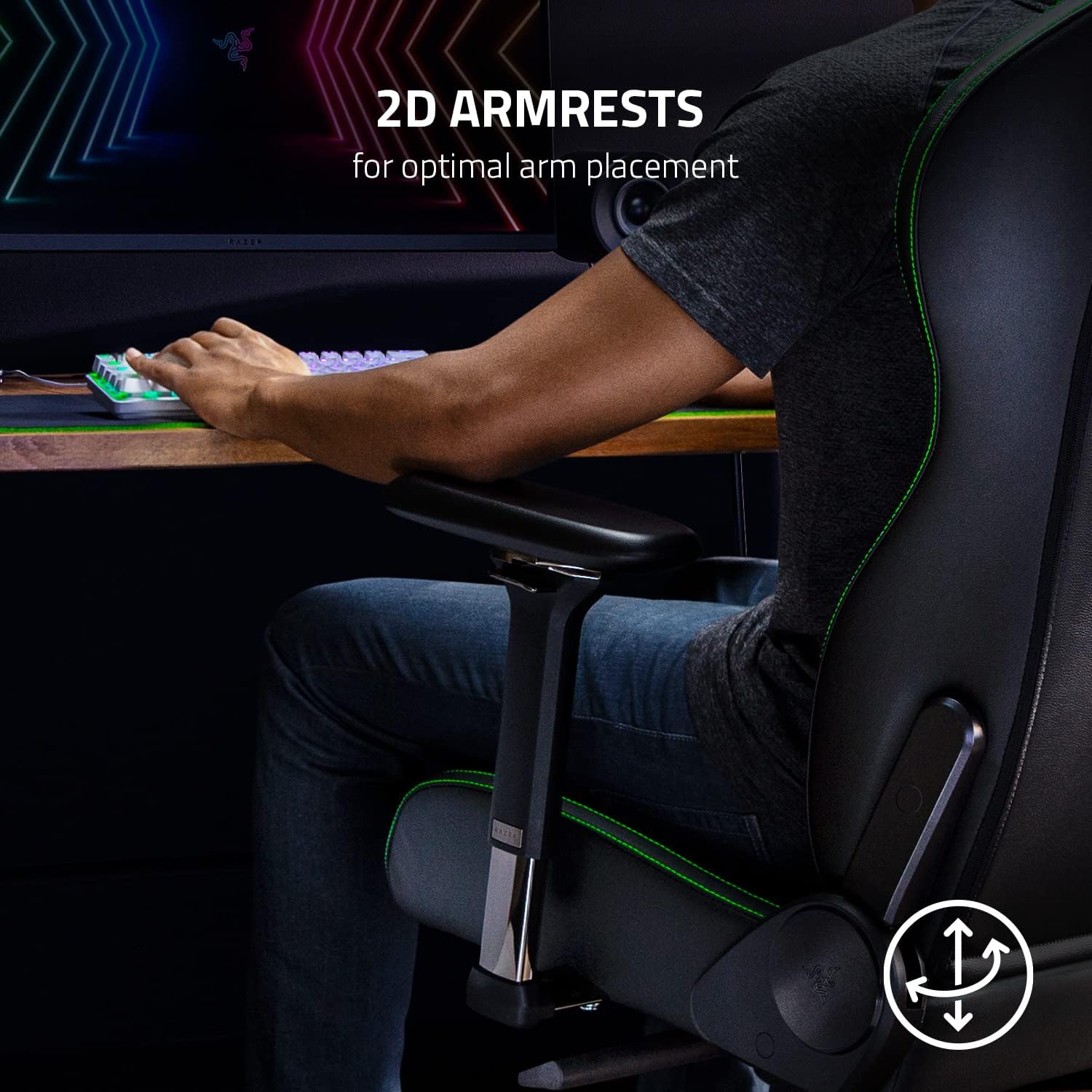 Razer Enki X Essential Gaming Chair, All-Day Comfort, Black | Built-in Lumbar Arch, Optimized Cushion Density, Dual-Textured, Eco-Friendly Synthetic Leather, Adjustable 152-degree Recline