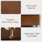 36.2" Lift Top Coffee Table with Storage, Large Square Coffee Tables with Hidden Compartment, Mid Century Modern Center Table for Home Office,Living Room,Dark Walnut