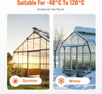 VEVOR 14 Pack Polycarbonate Greenhouse Panels, 2' X 4' X 0.32'' Roof Panels Sheets, Waterproof UV Protected Corrugated Plastic Roofing, Impact Resistance Clear Roofing Sheets for Greenhouse/Garden