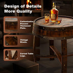 Wine Barrel Table - Whiskey Barrel End Table for Living Room, Cafe, or Office Decor