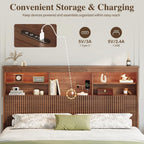 Queen Size Bed Frame with 4 Storage Drawers