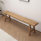 Farmhouse Wooden Bench, Long Rustic Indoor Storage Bench for Entryway, Narrow Bench Slim Vintage Bench Living Room, Dining Room, Solid Wood Construction, Original Wood(120cm/47.2inch Natural edge)