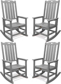 THOEOE Outdoor Rocking Chairs Set of 4, Oversized Patio Rocking Chair