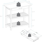 Casual Home Kitchen Island with Solid American Hardwood Top, Slate Gray, 40" W (373-932)