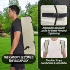 BESTHLS Camping Chair with Canopy Shade Portable Folding Beach Chairs with Cooler, Mesh Backrest, Cup Holder, and Pocket for Camping, Fishing, Beach, and Sports (White)
