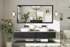 72x36 Inch Black Bathroom Mirror for Wall, Thick Metal Framed Rectangle Mirrors for Over Sink, Bedroom, Living Room, Entryway, Anti-Rust, HD Tempered Glass