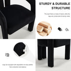 Fabric Barrel Side Chairs, Modern Designed Upholstered Fabric Accent/Dining Chair, Kitchen Armchair for Living Room Dining Room Bedroom (Black-1, Set of 4)