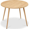 Best Choice Products Round 35.5in Dining Table for 4 w/Sturdy Wood Finish Steel Legs, Mid Century Modern, Space-Saving, Small Space Circle Dinette for Home, Kitchen, Apartment - Natural