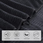8 Piece Oversized Bath Towels Set Black,2 Extra Large Bath Towel Sheets,2 Hand Towels and 4 Washcloths 600 GSM Highly Absorbent Quick Dry Towels Set for Bathroom Hotel