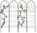 4 Pack Metal Garden Trellis 78.7" H Garden Fence Rustproof Trellis for Climbing Plants Support Roses Flower Outdoor Lawn Black