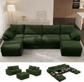 Upgrade Couch with Storage, Extra Deep&High Seat Modular Sectional Sofa 4 Seater U Shaped Cloud Couch with Ottoman, Tool-Free Assembly Sectional Couches for Living Room