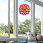 Stainless Steel Wind Spinner Indoor Outdoor Garden Decoration Crafts Ornaments 10 inch 3D Frosted Wind Spinner Mandala Worth Gift Wind Sculptures