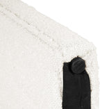 HomePop 19" Modern Channel Tufted Ottoman - Cream Boucle