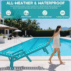 Plawdlik Oversized Patio Chaise Lounge, HDPE 5 Positions Adjustable, Aruba