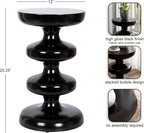 Kate and Laurel Fondi Modern Metal Round Side Table, 12 x 12 x 21, Black, Dorm Living Room Stacked Bubble End Table for Use as Bedroom Nightstand or Outdoor Patio Decor Option