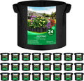24-Pack 10 Gallon Thickened Non-Woven Grow Bags, Aeration Fabric Pots with Handles