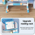 [Fast Arrival] Kids Study Desk and Chair Set - Height Adjustable Kids Writing Desk with Chair, Girls Learning Table with Large Writing Board for Bedroom, Ideal Gifts for Children Boys Girls 6-12