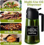 Oil Dispenser Bottle for Kitchen-2 in 1 Olive Oil Dispenser for Kitchen-Oil Sprayer for Cooking,Salad,Frying,BBQ,Air Fryer-Upgraded Sunshade Bottle(16oz/470ml)