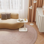 Guyii Modern Side Table, Cream White C-Shaped Sofa Table, Space-Saving End Table for Living Room, Bedroom, Sofa, Office, Easy Assembly