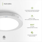 ASD LED 9" Round Flush Mount Ceiling Light Fixture, Low Profile Surface Lighting | 5CCT, Motion Sensored, Ultra-Thin, ETL Listed | 15W 1300LM 2700-6000K 120V | Kitchen, Bedroom, Hallway Lamp | White