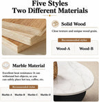 Modern Coffee Table Set, Oval Nesting Center Table with Drawer Storage | Stylish curved design, convenient access, stable structure, creates a tidy and comfortable home space(Marble-A,130CM/25.59IN)