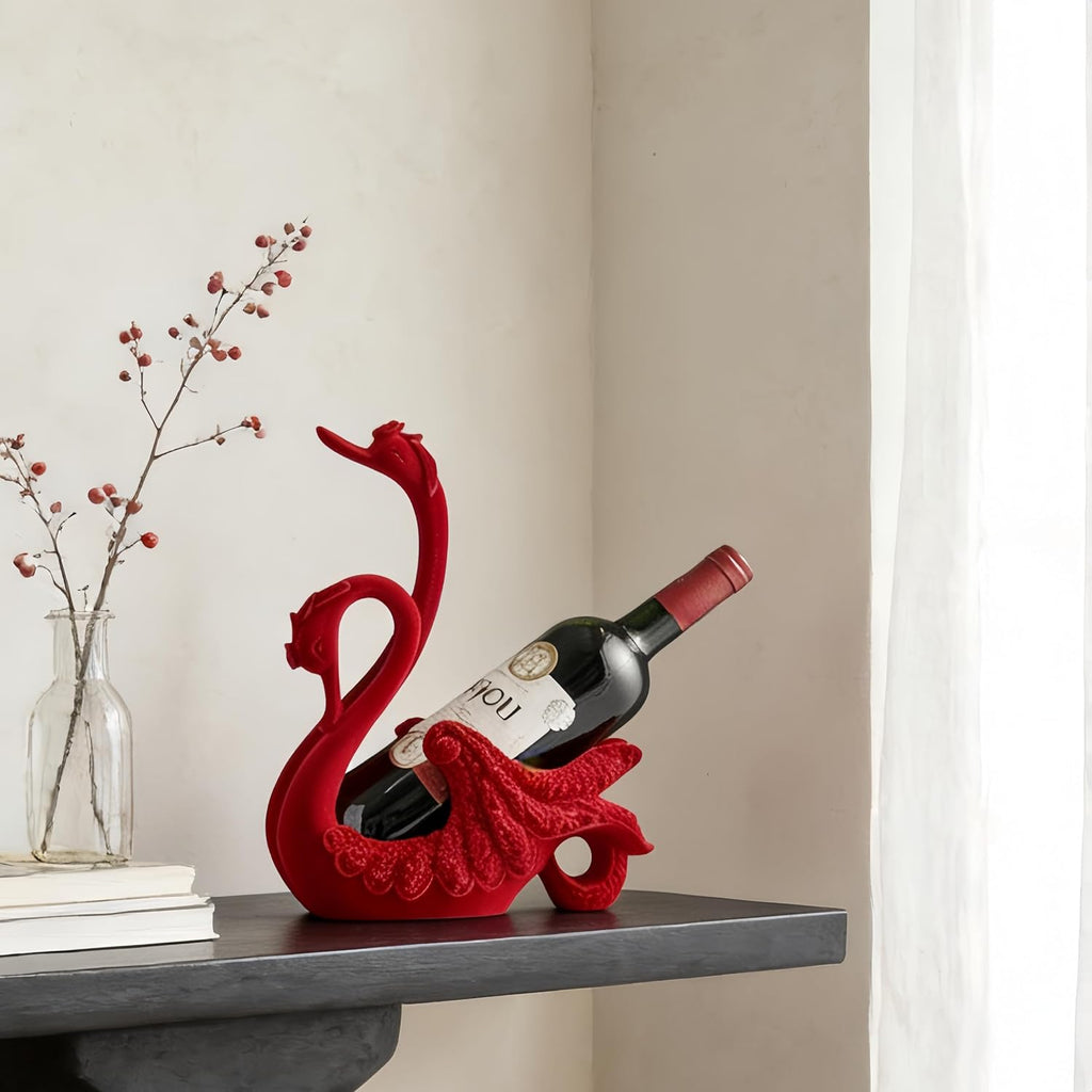 XINXUAN Swan Couple Wine Bottle Holder Countertop, Gifts for Women | Wine Lovers, Decor for Kitchen, Wine Gifts for Women, Ornament Display Stand