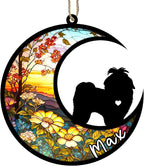 Personalized Dog Memorial, Custom Name Shih Tzu Dog Christmas Ornament with Name, Custom Breeds, Pet Loss Light Catcher, Gifts for Lovers Loss of Pet Sympathy on Mothers Day Christmas