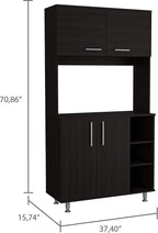 3 Shelf Pantry Cabinet Black