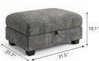 Ottoman Sofa, Modular Sectional Cloud Sofa with Storage Ottoman, Chenille Deep Seat Couch for Living Room, Dark Gray