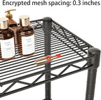 Small 5 tire Shelves Storage Wire Shelving Unit Metal Shelf Adjustable Organizers Storage Shelving for Bathroom Laundry Room Kitchen Pantry10”D x 16”W x 55”H Black