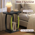 MAHANCRIS End Tables Living Room Set of 2, Side Table Beside Sofa, Black