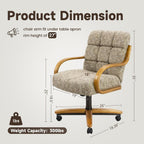 Chromcraft Ryland Swivel-Tilt Caster Dining Chair - Chestnut -Earth - 4pc | USA‑built swivel‑tilt caster chair with memory‑foam seating, soft casters, solid wood arms and caps, made with global parts.