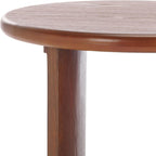 SAFAVIEH Home Collection Alanka Walnut Brown 2-Leg Round Top End Table