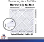 Filter King 22x28x1 Air Filter | 4-PACK | Carbon MERV 8 HVAC Pleated A/C Furnace Filters | MADE IN USA | Actual Size: 22 x 28 x .75"
