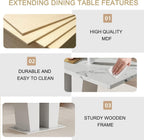 HomVent Extendable Dining Room Table Set for 6, Dining Table Set with Chairs, 6 Chair Dining Table Set, 63"-78.7" Wood Rectangle Farmhouse Expandable Kitchen Table Sets for Apartment Expanding