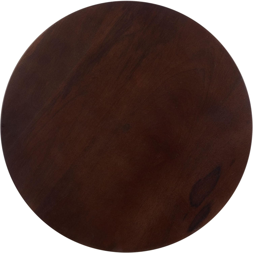 SAFAVIEH Home Collection - Zenon Dark Brown Solid Wood Accent Table with Open Circle Detail, Sculptural Modern Side Table (ACC3260A)