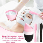 12Pcs Face Mask Mixing Bowl Set DIY Silicone Facial Mask Bowl for Home Salon Spa Face Skin Applicator Bowl with Stir Sticks, Black,White,Pink