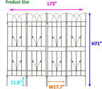 4 Pack Metal Garden Trellis 71" Black Fence Rustproof Garden Trellis for Climbing Plants Support Roses Flower Outdoor Lawn, Brown