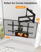 FORGING MOUNT Corner TV Wall Mount for Most 37-75 Inch TVs up to 99lbs | Full Motion TV Wall Mount with 30" Long Extension Arm, Swivel Tilt, Max VESA 600x400mm