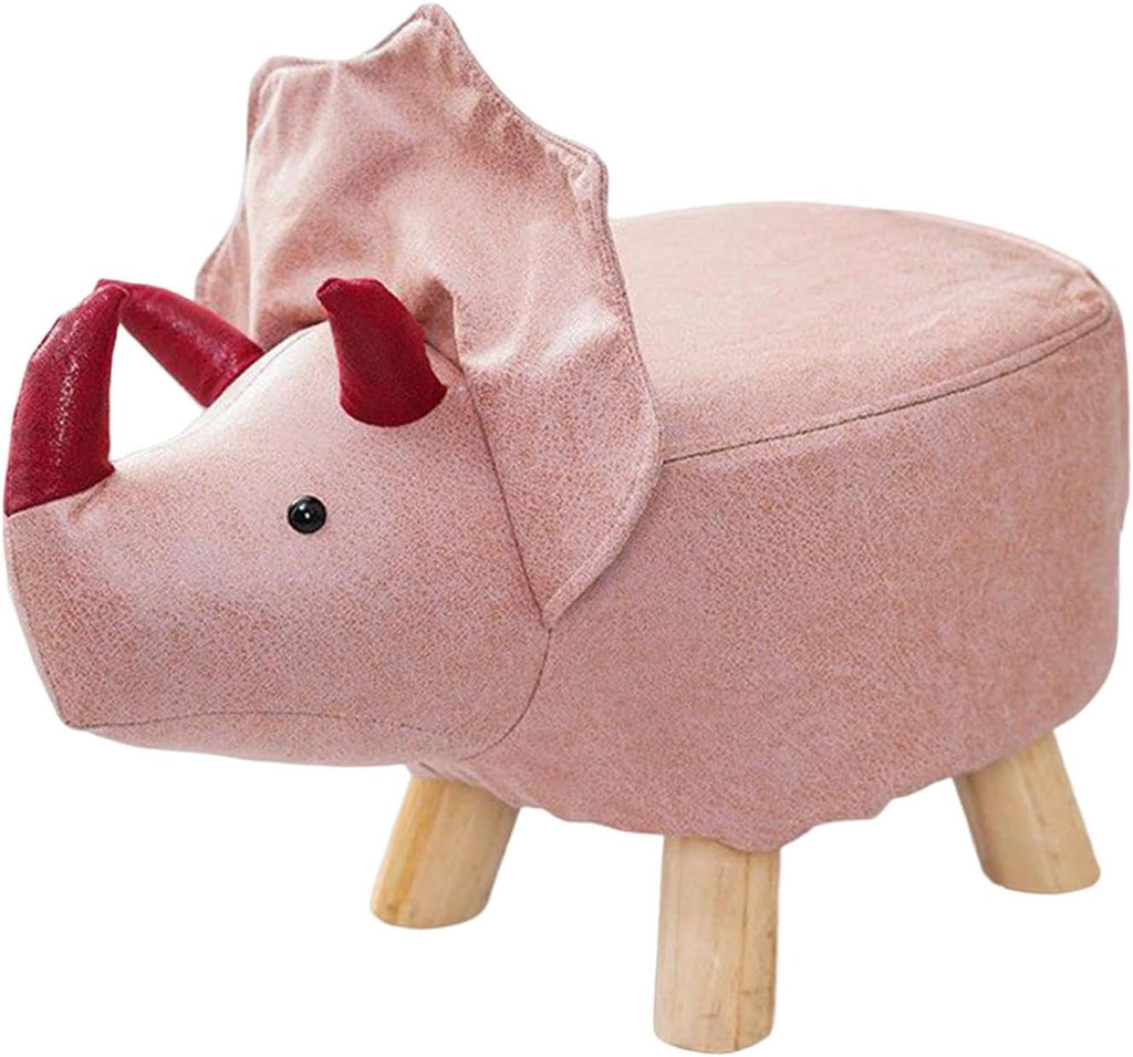 Animal Footstool Footrest Ottoman Bench Sofa Tea Stool for Guest Room, Indoor Outdoor, Pink Dragons