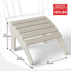 Costaelm Adirondack Chair Footrest Foldable Ottoman, Folding Ottoman Outdoor Foot Rest for Patio Waterproof, Adirondack Ottoman Outdoor, Sand