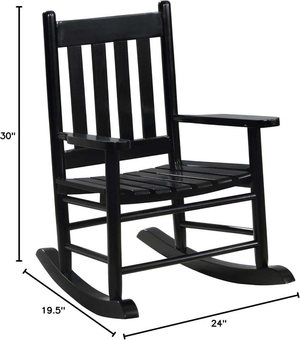 Black Slat Back Youth Rocking Chair